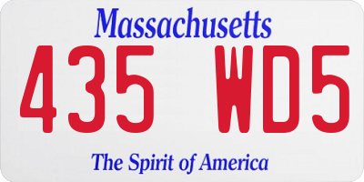 MA license plate 435WD5