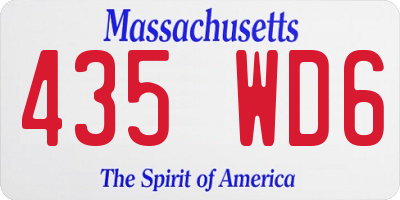 MA license plate 435WD6