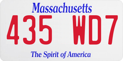 MA license plate 435WD7