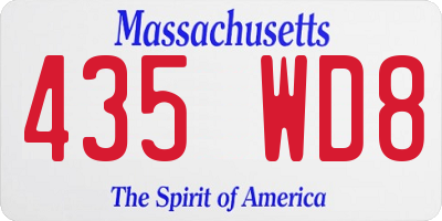 MA license plate 435WD8
