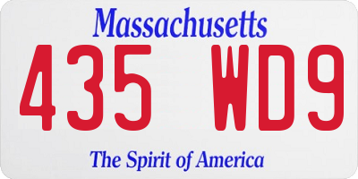 MA license plate 435WD9