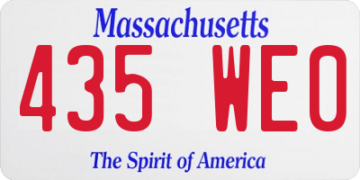 MA license plate 435WE0