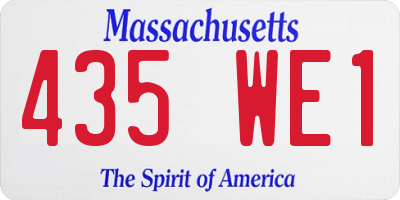 MA license plate 435WE1
