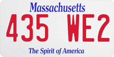 MA license plate 435WE2