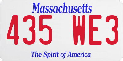 MA license plate 435WE3
