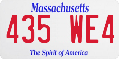 MA license plate 435WE4