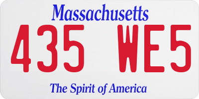 MA license plate 435WE5