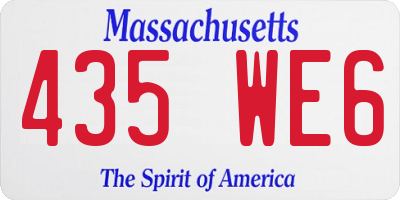 MA license plate 435WE6