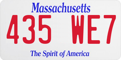 MA license plate 435WE7