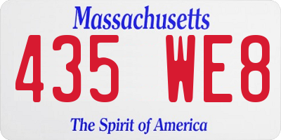 MA license plate 435WE8