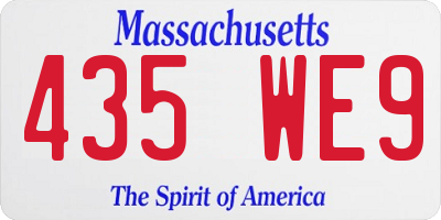 MA license plate 435WE9