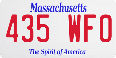 MA license plate 435WF0