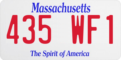 MA license plate 435WF1