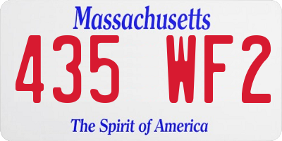 MA license plate 435WF2