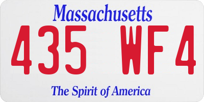 MA license plate 435WF4