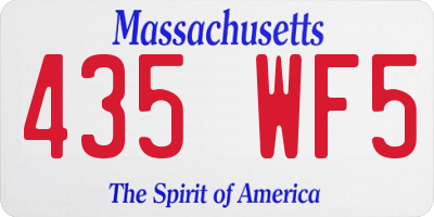 MA license plate 435WF5