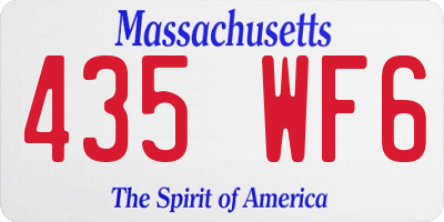 MA license plate 435WF6