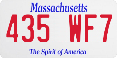 MA license plate 435WF7