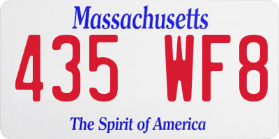 MA license plate 435WF8