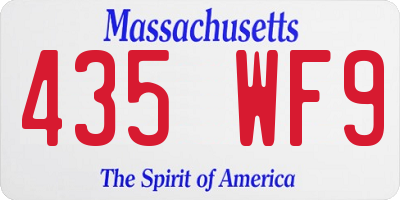MA license plate 435WF9