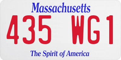 MA license plate 435WG1