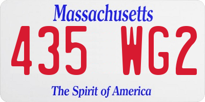 MA license plate 435WG2