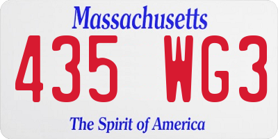 MA license plate 435WG3