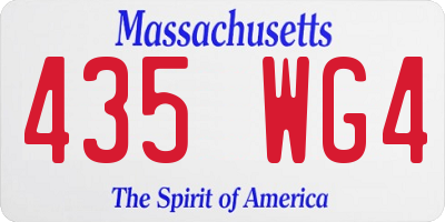 MA license plate 435WG4