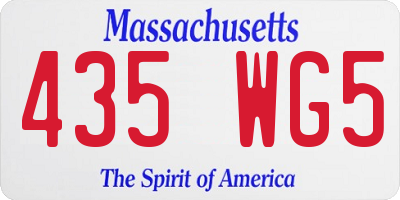 MA license plate 435WG5