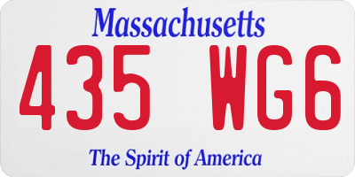MA license plate 435WG6