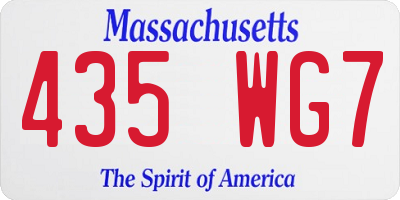 MA license plate 435WG7