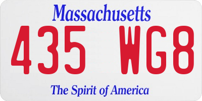 MA license plate 435WG8