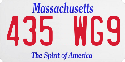 MA license plate 435WG9