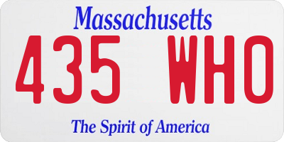 MA license plate 435WH0