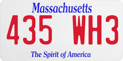 MA license plate 435WH3