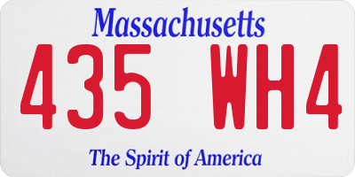 MA license plate 435WH4