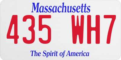 MA license plate 435WH7