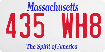 MA license plate 435WH8
