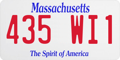 MA license plate 435WI1