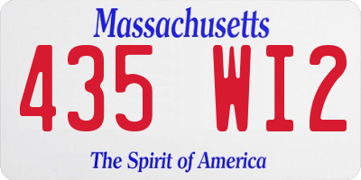 MA license plate 435WI2