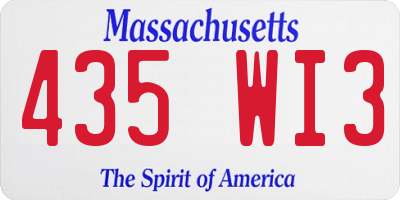 MA license plate 435WI3
