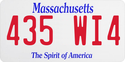MA license plate 435WI4