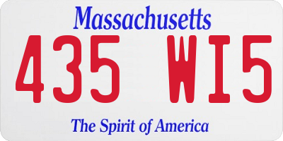 MA license plate 435WI5