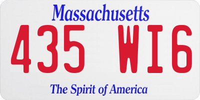 MA license plate 435WI6