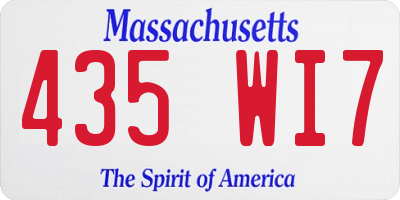 MA license plate 435WI7