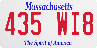 MA license plate 435WI8