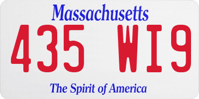 MA license plate 435WI9