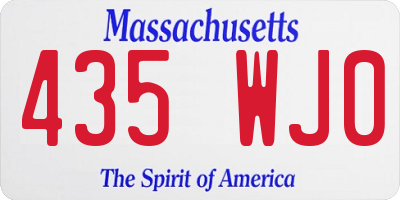 MA license plate 435WJ0