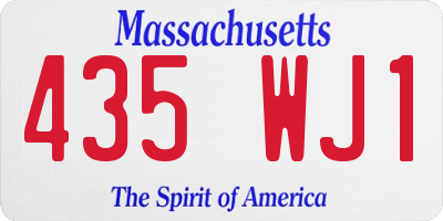 MA license plate 435WJ1