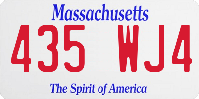 MA license plate 435WJ4